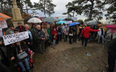 Tüntettek a Balatongyörök és Vonyarcvashegy között épülő ipari kikötő ellen