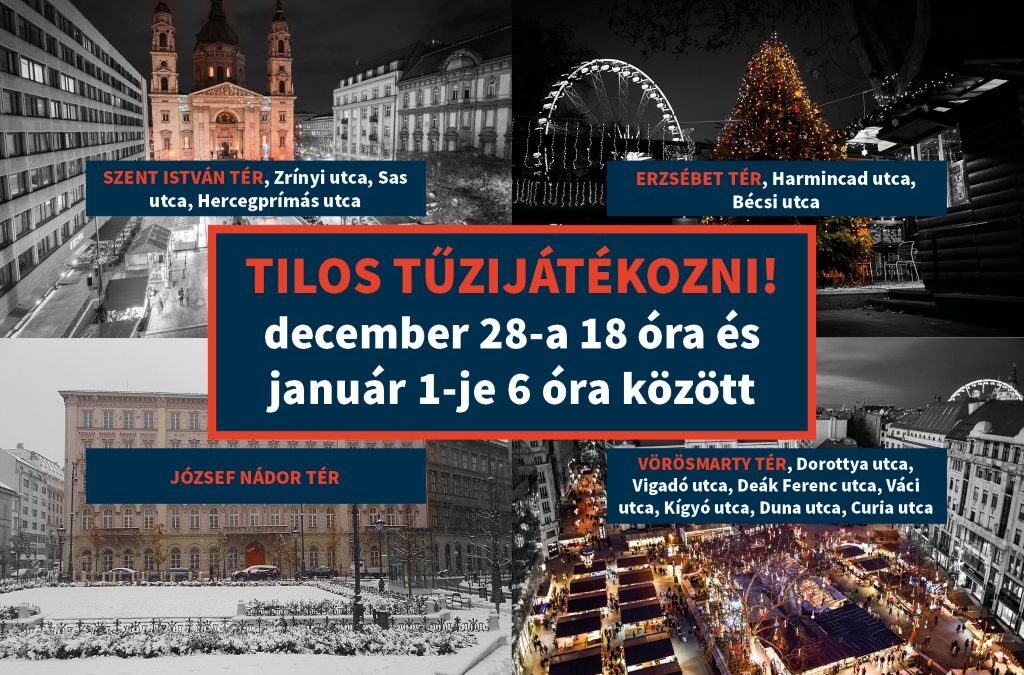 Szilveszterkor tilos lesz tűzijátékozni Budapest négy terén